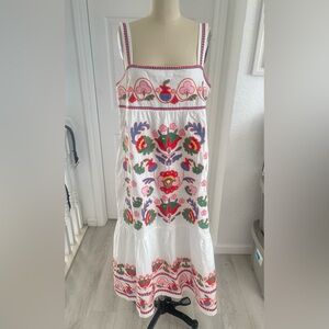 🆕 j.marie Embroidered 100% cotton White Maxi Dress